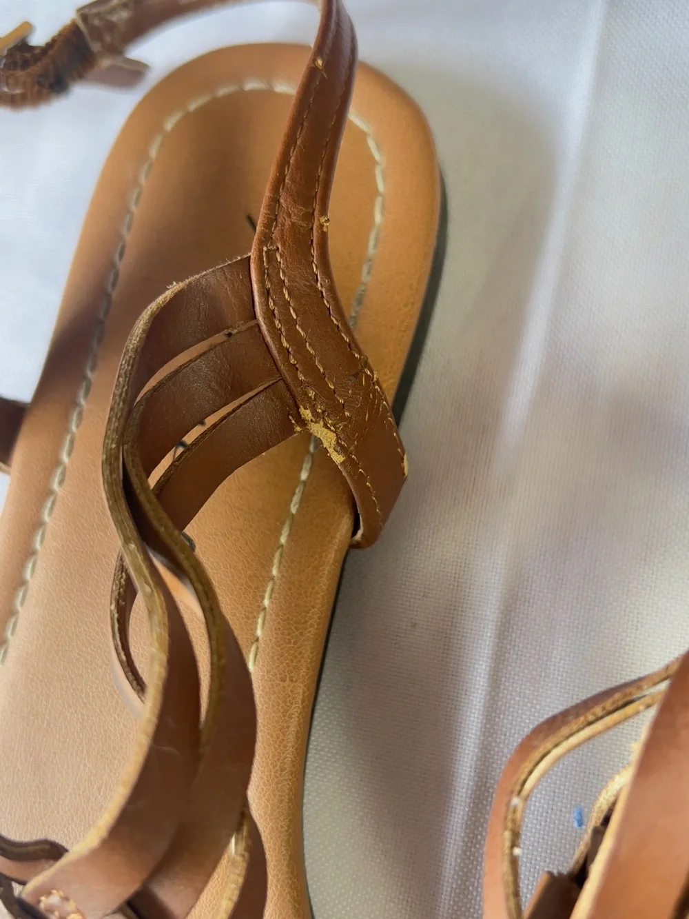 American Eagle Outfitters Brown Braided T-Strap Sandals
